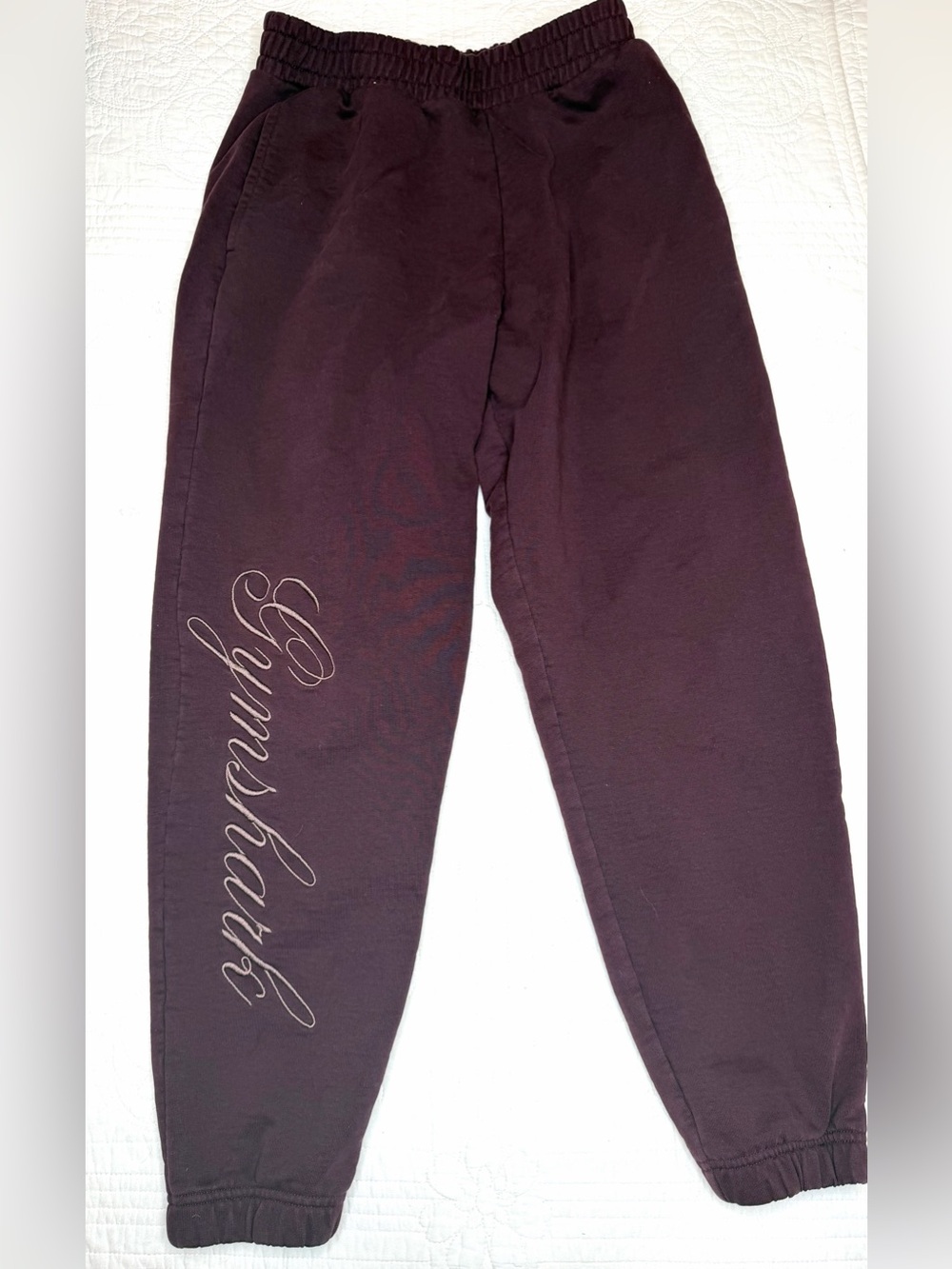 Gymshark Women’s All Seasons Graphic Joggers Cherry Purple Size Small Oversized